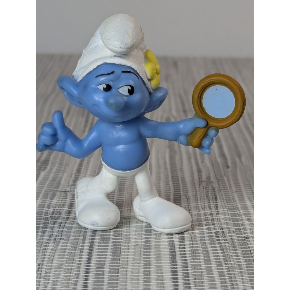 McDonald's Smurfs 2 Vanity Smurf Figure 2013 Peyo Happy Meal Toy Mirror Thumb